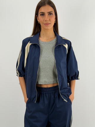 Giacca Sportiva Blu con Bande Lumina