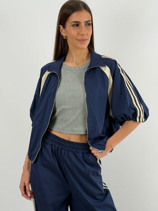 Set Giacca e Pantalone Sportivo Blu con Bande Lumina
