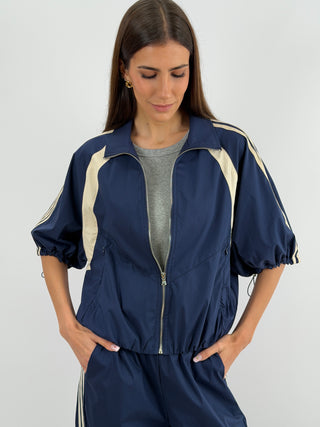 Set Giacca e Pantalone Sportivo Blu con Bande Lumina