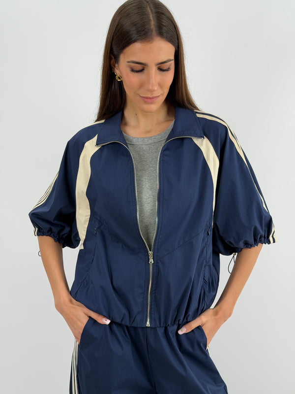 Giacca Sportiva Blu con Bande Lumina