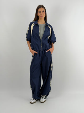 Giacca Sportiva Blu con Bande Lumina