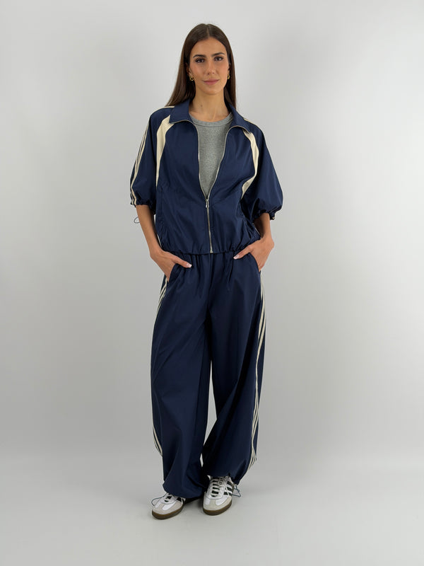 Giacca Sportiva Blu con Bande Lumina