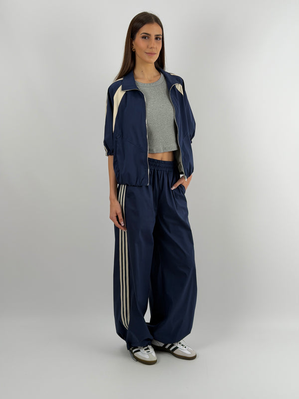 Giacca Sportiva Blu con Bande Lumina