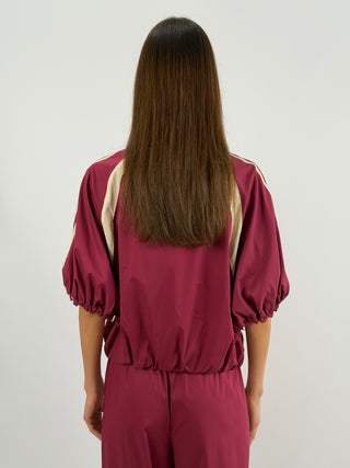 Set Giacca e Pantalone Sportivo Bordeaux con Bande Lumina