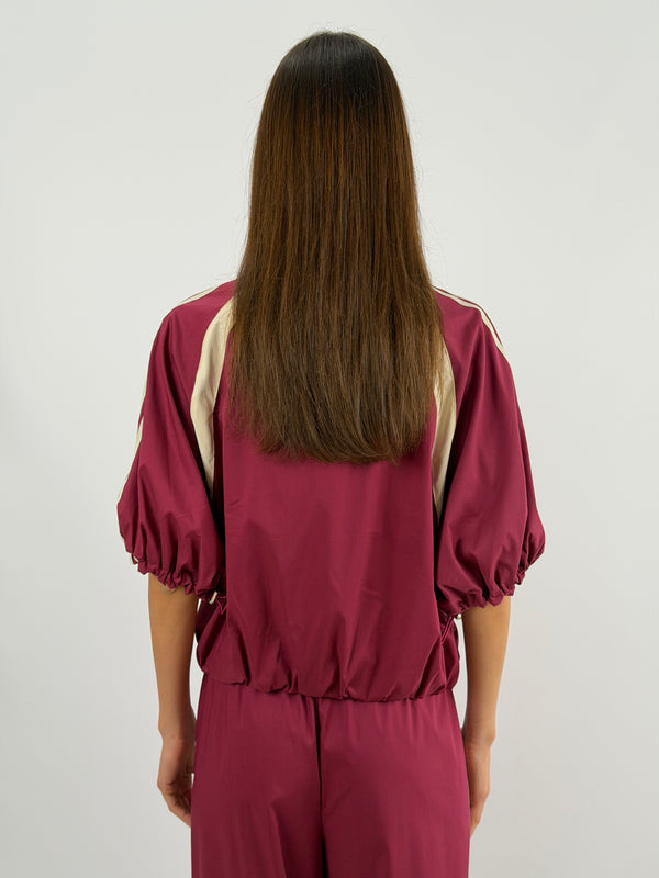 Giacca Sportiva Bordeaux con Bande Lumina