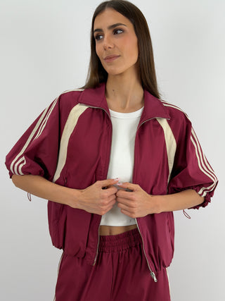 Giacca Sportiva Bordeaux con Bande Lumina
