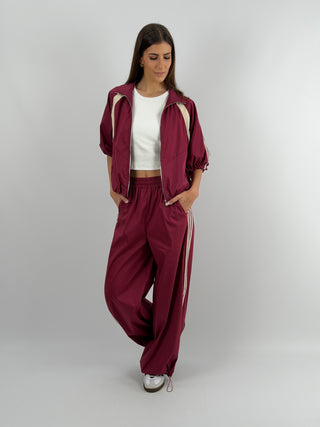 Giacca Sportiva Bordeaux con Bande Lumina