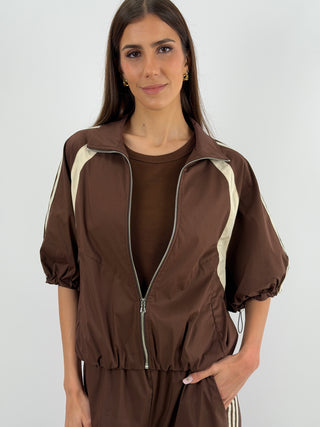 Giacca Sportiva Marrone con Bande Lumina