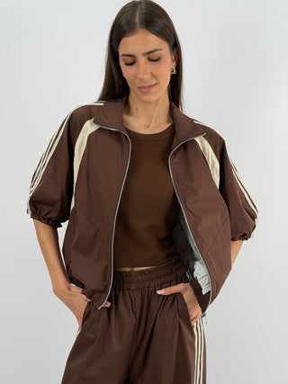 Giacca Sportiva Marrone con Bande Lumina