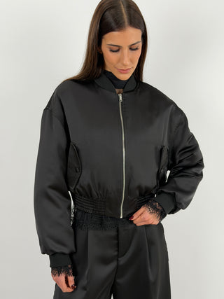 Bomber Lumina in Satin Nero