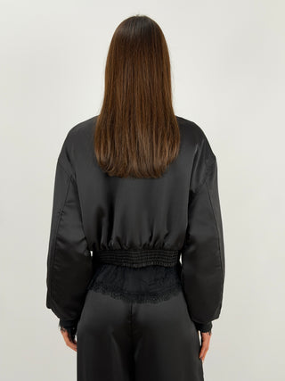 Bomber Lumina in Satin Nero