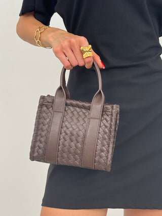 Borsa Intreccio Hola Marrone
