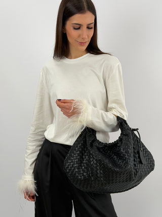 Borsa-Pouch Intreccio Nera