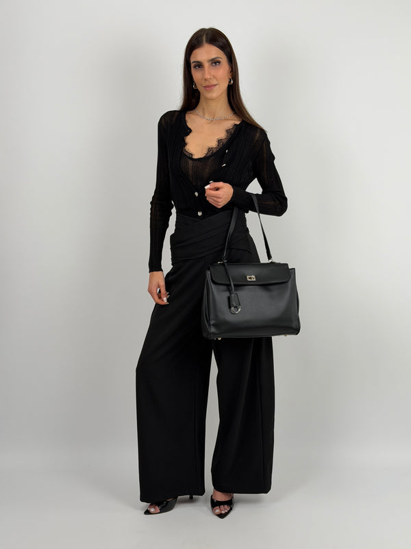 Borsa Ranch Media Nera - Metalleria Argento