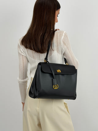 Borsa Ranch Media Nera - Metalleria Oro