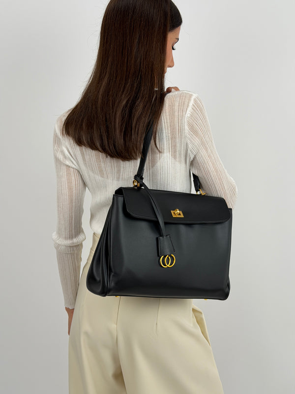 Borsa Ranch Media Nera - Metalleria Oro