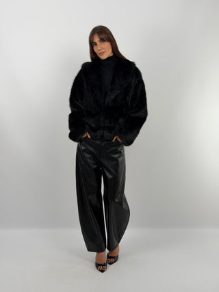Black Ginevra Faux Fur Jacket
