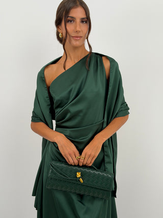 Stola in Satin Verde Smeraldo