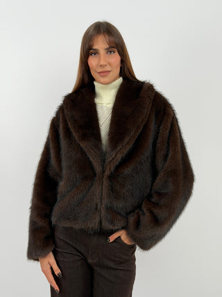 Brown Ginevra Faux Fur Jacket