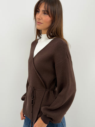 Cardigan Croisé Marron
