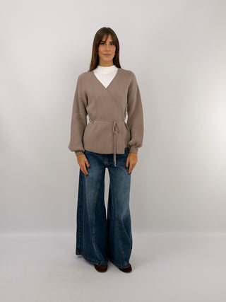 Cardigan Incrociato Fango