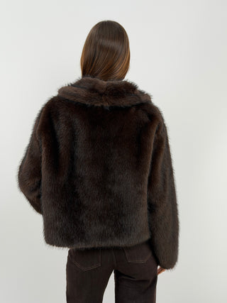 Brown Ginevra Faux Fur Jacket