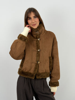 Brown Shearling-Effect Jacket