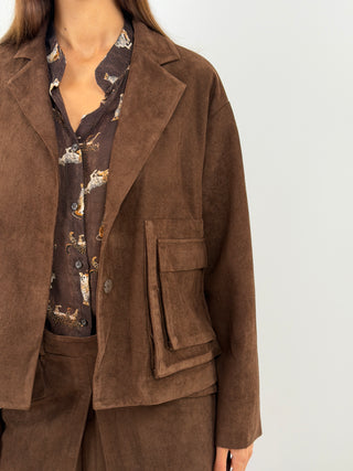 Brown Suede Jacket - Lumina
