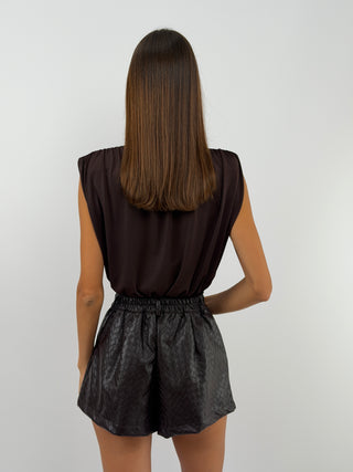 Body con Spalline Marrone