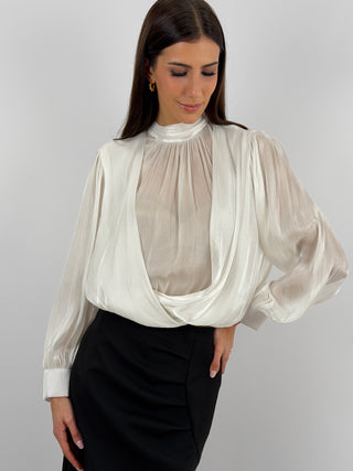 Blusa in Chiffon Bianca