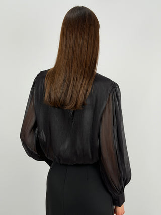 Blusa in Chiffon Nera