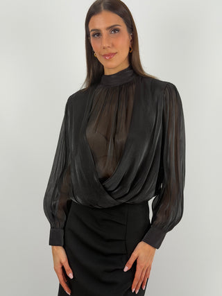 Blusa in Chiffon Nera