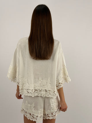 Camicia in Pizzo Panna Lumina