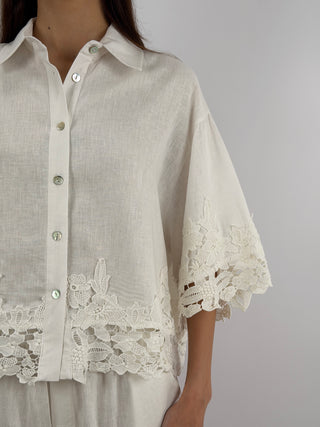 Camicia in Pizzo Panna Lumina