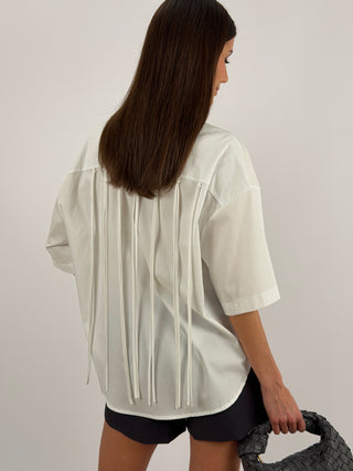Camicia con Frange Bianca Lumina