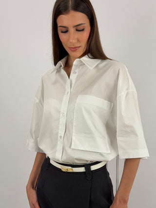 Camicia con Frange Bianca Lumina