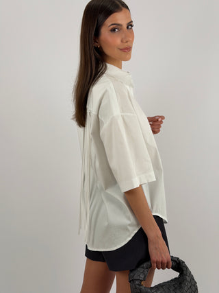 Camicia con Frange Bianca Lumina