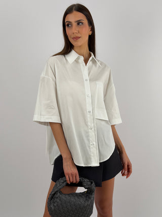 Camicia con Frange Bianca Lumina