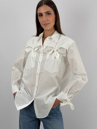 Camicia con Fiocchi Bianca Lumina