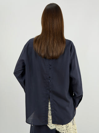 Camicia con Bottoni sul Retro Blu Lumina