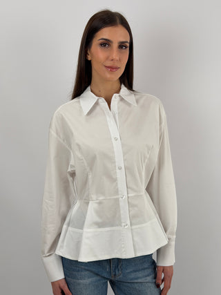Camicia Bianca con Volant Lumina