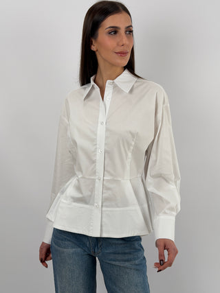 Camicia Bianca con Volant Lumina