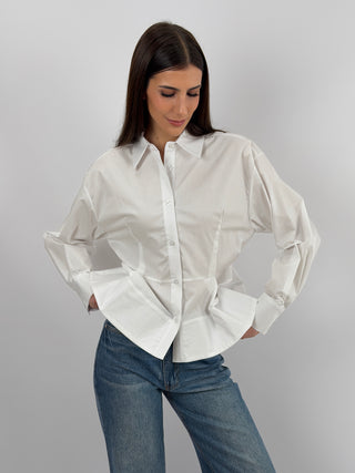 Camicia Bianca con Volant Lumina