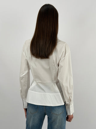 Camicia Bianca con Volant Lumina