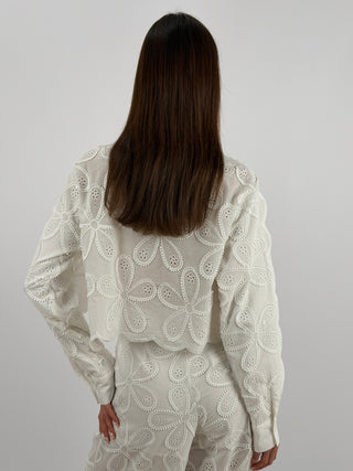 Camicia in Pizzo Sangallo Bianca Lumina