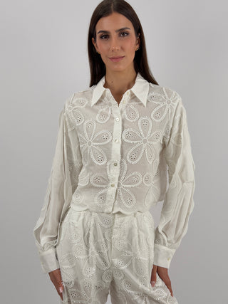 Camicia in Pizzo Sangallo Bianca Lumina
