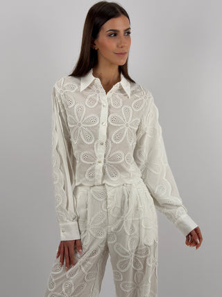 Camicia in Pizzo Sangallo Bianca Lumina