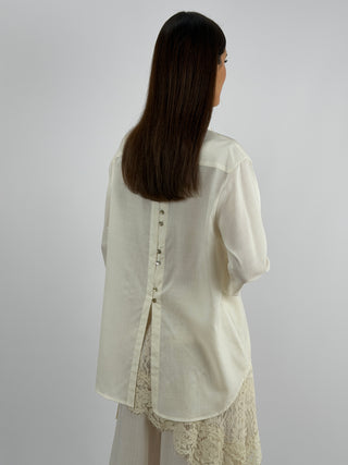 Camicia con Bottoni sul Retro Panna Lumina