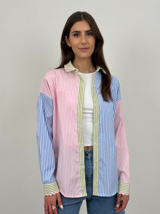 Camicia a Righe Multicolor