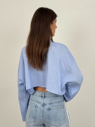 Camicia Cropped Nilo Azzurra
